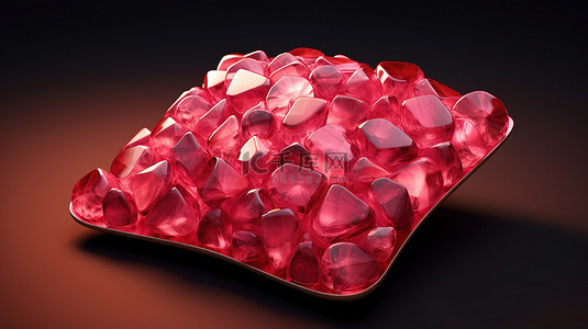 粉红音乐会背景图片_垫形切工粉红色电气石宝石的 3D 渲染