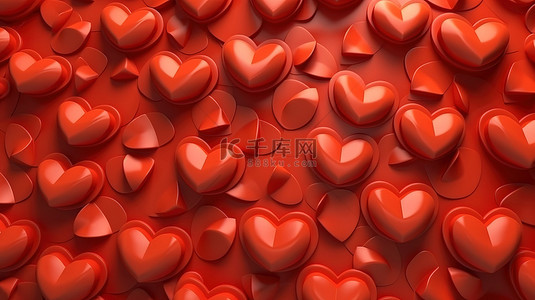 爱心框架背景图片_3D 图案中的爱心图标非常适合情人节海报横幅或背景