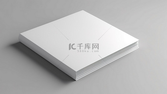 笔记本封面背景图片_真实的笔记本模型，带有空白封面和半开的页面 3D 渲染白色插图