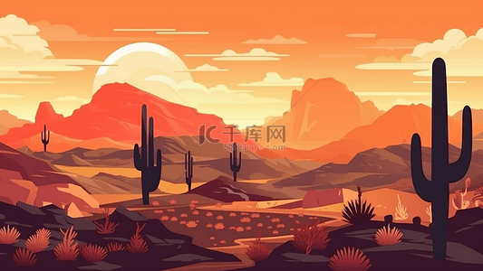 沙漠夕阳路背景
