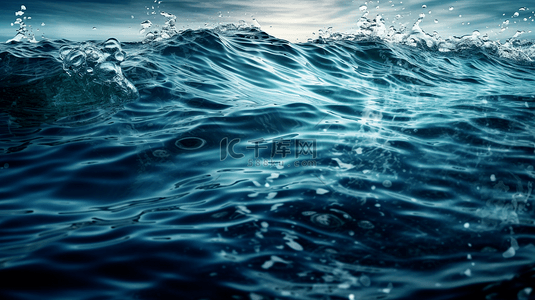 海浪动感背景图片_水喷溅效果透明水珠特写装饰图案海浪背景
