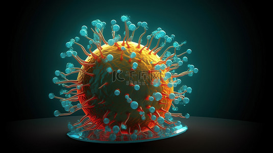 细菌医疗背景图片_3d 病毒细胞和细菌图标