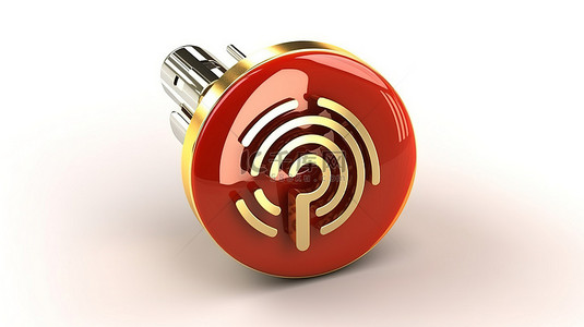 无线wifi背景图片_确保安全 wifi 使用白色背景上挂锁 wifi 符号的 3d 图标