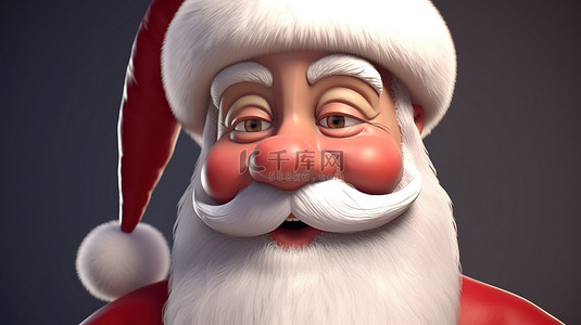 可爱贺卡背景图片_圣诞老人在 3d 卡通渲染中的艺术写照