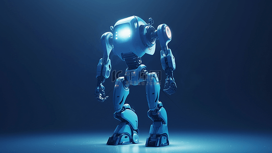 智能蓝色科技感背景图片_机器人蓝色背景