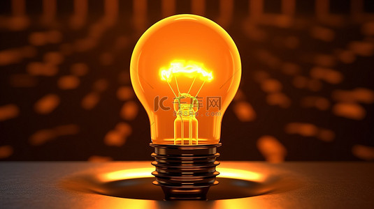 色彩灯泡背景图片_停电附近发出炽热的黄光 计算机生成的图像