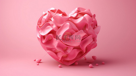 慈善总会背景图片_3d 插图粉红丝带在乳腺癌意识背景下形成心脏