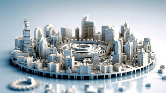 城市管理背景图片_3d gears 协作为智慧城市的业务团队合作提供动力
