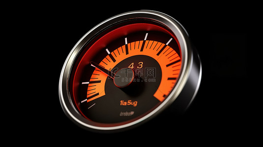 燃油背景图片_显示满油箱的黑色背景燃油仪表板仪表的 3D 渲染