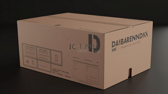 丹麦制造的纸板箱的 3d 渲染