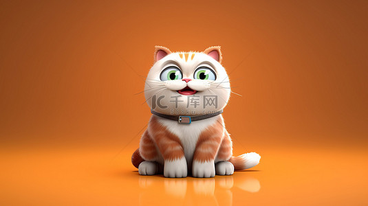 顽皮的猫科动物的 3d 插图