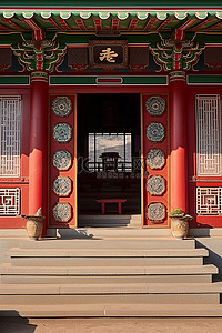 韩式建筑的小入口