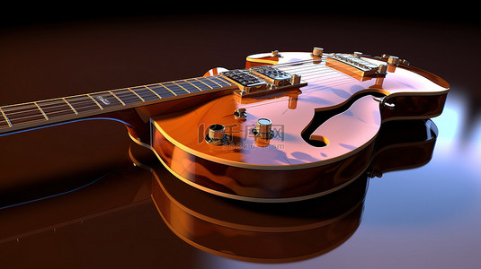 電吉他背景图片_3D 模拟中的吉他