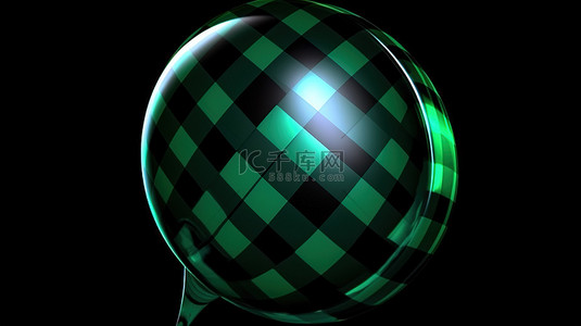 可视化图背景图片_带有 3D 绿色复选标记的圆形光泽图标的真实渲染是“是”或正确可视化的完美标志