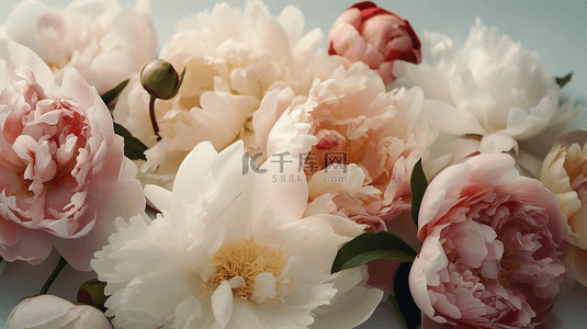 唯美粉色花瓣背景图片_绽放的花朵芍药花唯美背景