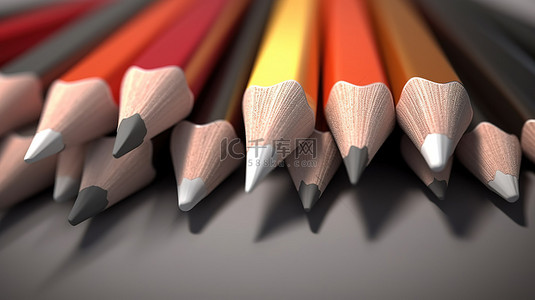 教育概念 3d 渲染的主导铅笔