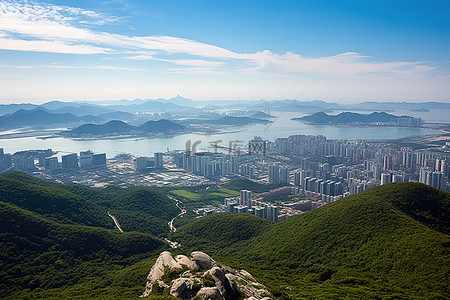 恩背景图片_恩静贤山可以鸟瞰韩国城市天际线