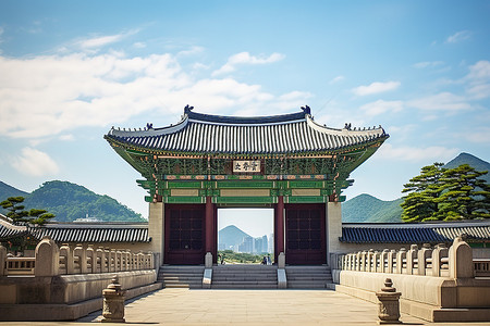 杭州云门背景图片_拥有亚洲风格大门的韩国宫殿之一