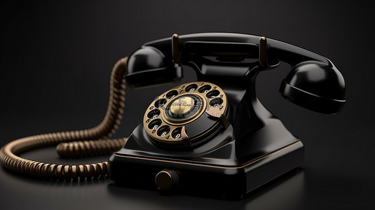 电话沟通背景图片_3d 渲染中的老式旋转电话