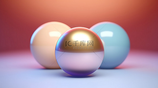 气泡光背景图片_柔和的气泡梯度 3D 渲染具有光和形状的抽象球体