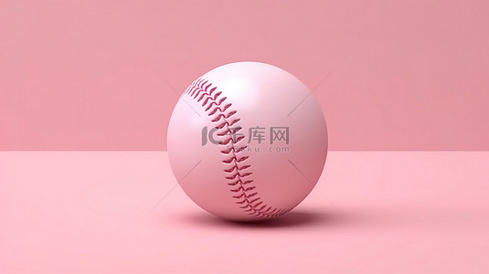 棒球棒背景图片_3D 渲染棒球在充满活力的粉红色背景上隔离