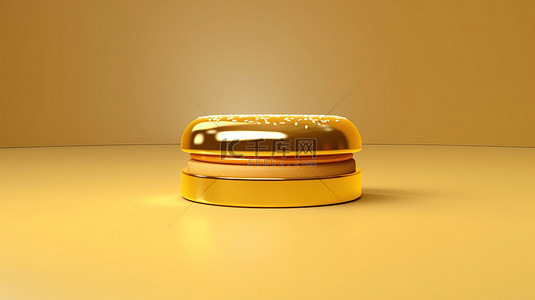时尚美味背景图片_时尚的 3D 金色汉堡