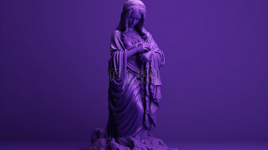 尖叫连连背景图片_从胸部尖叫的雕像的紫色 3d 渲染