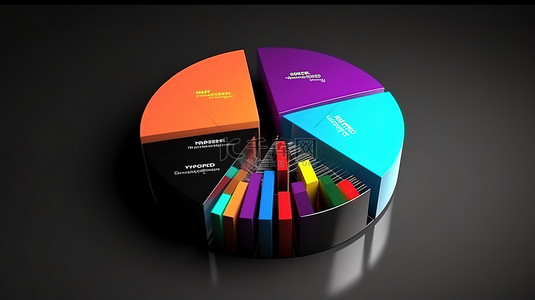网页设计背景图片_用于网页设计和宣传册演示的财务报告饼图的 3D 渲染
