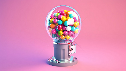 泡泡机背景图片_街机中 3D 新加密货币泡泡糖机的插图