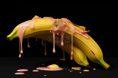 垂下来的长条背景图片_一串香蕉，水果掉下来