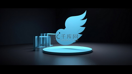 简约商业模板背景图片_用于 3D twitter 站标志设计的简约且简单的模板