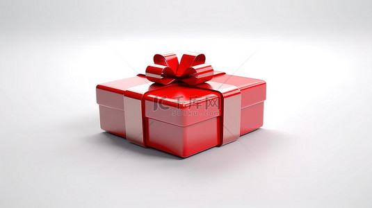 圣诞节和新年礼品盒的 3D 包装插图，带红丝带和蝴蝶结