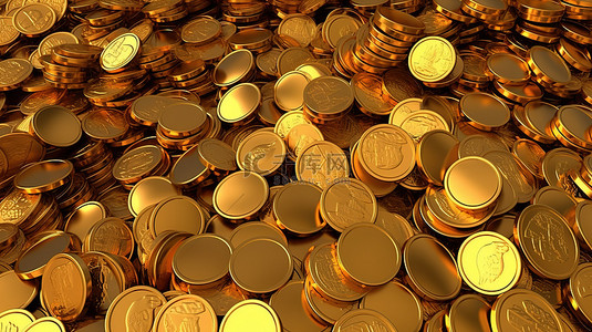 产业与金融投资背景图片_3d 渲染的金币纹理