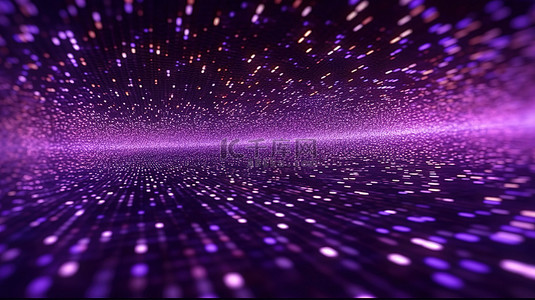 发光网格背景背景图片_带有闪闪发光的紫色点的抽象网格背景，3D 渲染中的未来派视觉