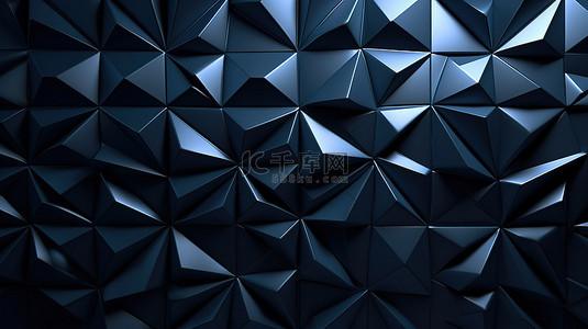 深蓝色金属墙纸以 3D 呈现，带纹理饰面