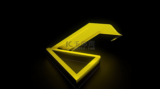 渲染的黄色箭头回复所有带有轮廓和 3d 符号的图标