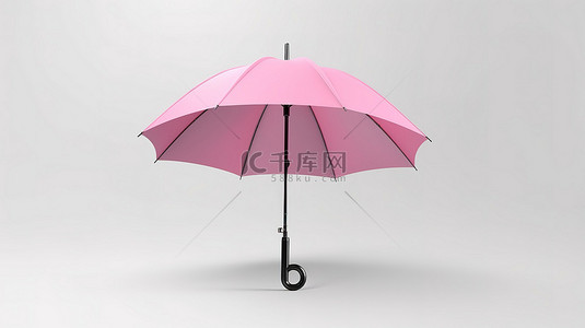 首饰设计展板背景图片_3d 渲染的孤立粉红色雨伞的概念