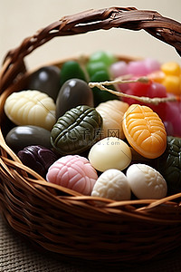 中秋背景图片_复活节季节甜点或糖果作为礼物