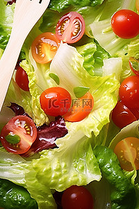 由西红柿生菜和蔬菜制成的沙拉