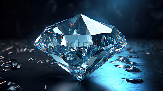 钻石的想法 3D 插图