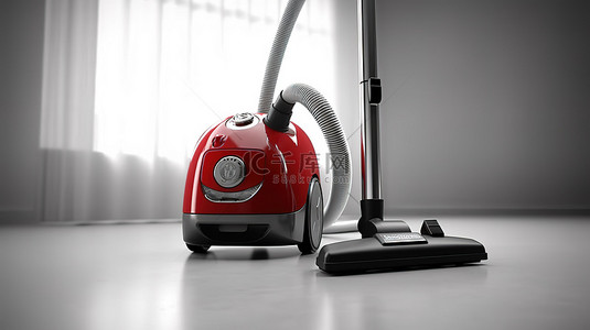 家庭清洁工具背景图片_一种红色色调的真空吸尘器