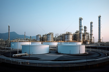 产业园区背景图片_炼油厂的储罐靠近道路