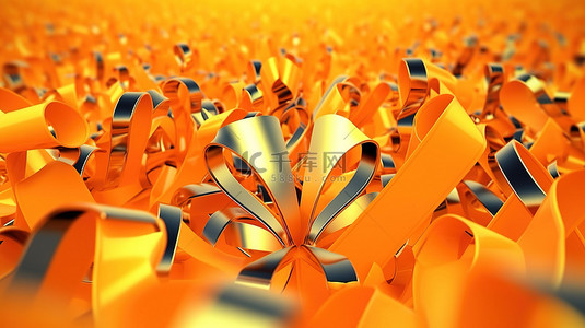 橙色盛大开幕活动的 3d 渲染