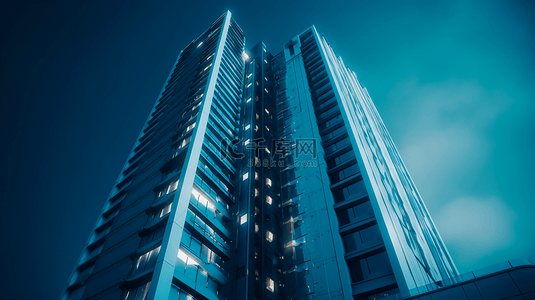 现代建筑高楼背景图片_蓝色建筑高楼大厦