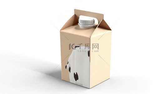 奶瓶背景背景图片_以牛奶和果汁纸板箱为特色的孤立白色背景的 3D 插图