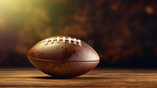 棕色橄榄球背景图片_棕色背景与美式足球对体育精神和竞争的描述 3D 渲染
