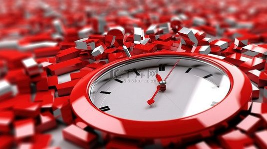 时间的闹钟背景图片_与时间的赛跑抽象时钟和飞镖箭头目标在 3d 中近距离和个人