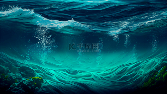 夏季海底背景图片_海洋海底蓝色背景