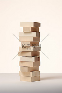 木块搭建背景图片_两块木块组成一座塔
