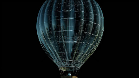 隔离在黑色热气球 3d x 射线渲染